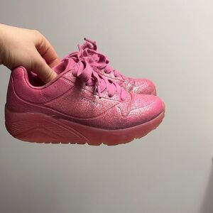 Skechers Girls Pink Glitter Sneakers
